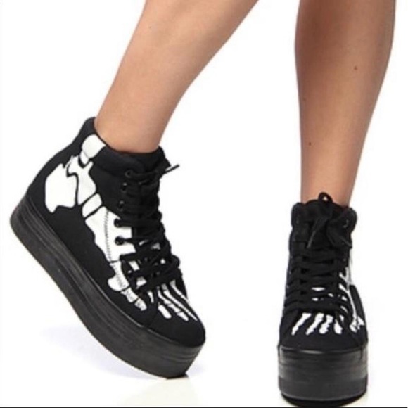 Jeffrey Campbell skeleton bones platform sneakers - Picture 1 of 4